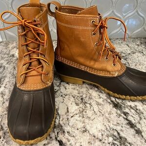 L.L. Bean Brown and Black Men's Duck Lace-Up Boots sz 10